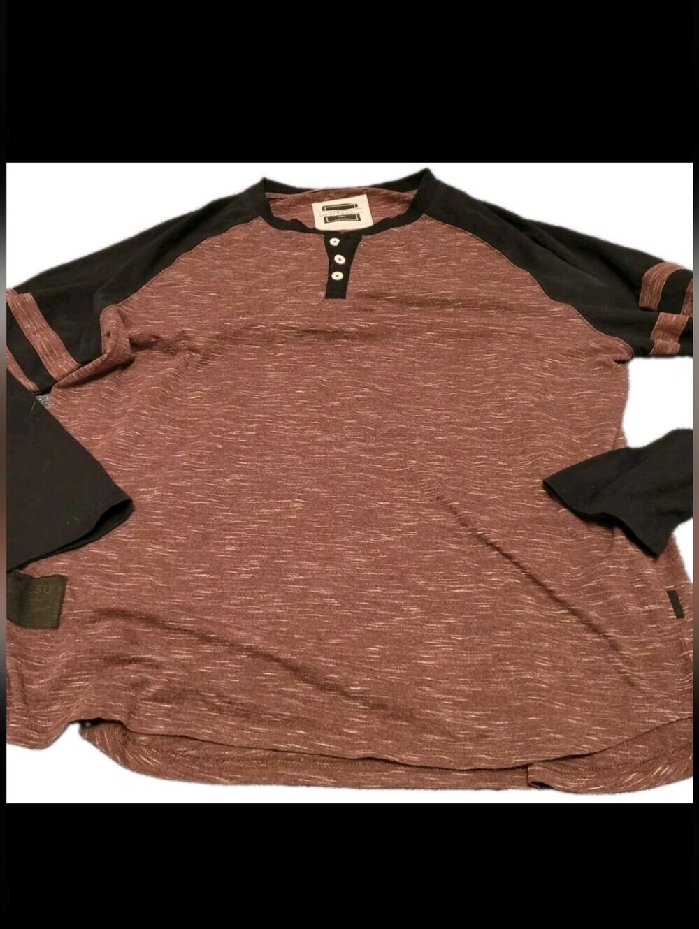 Zimego Men’s XXL Maroon Long Sleeve Henley Shirt Casual Lounge Pullover